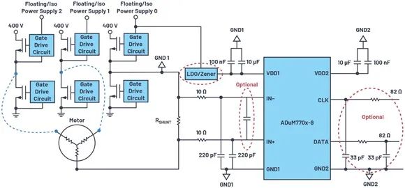 Figure 6. Typical current measurement circuit in motor system.