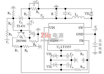 非隔离负电压DC/DC开关电源硬件电路图