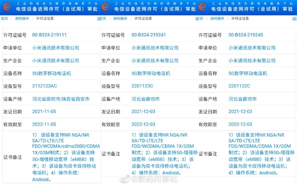 小米12系列获3C认证：120W快充终于回归