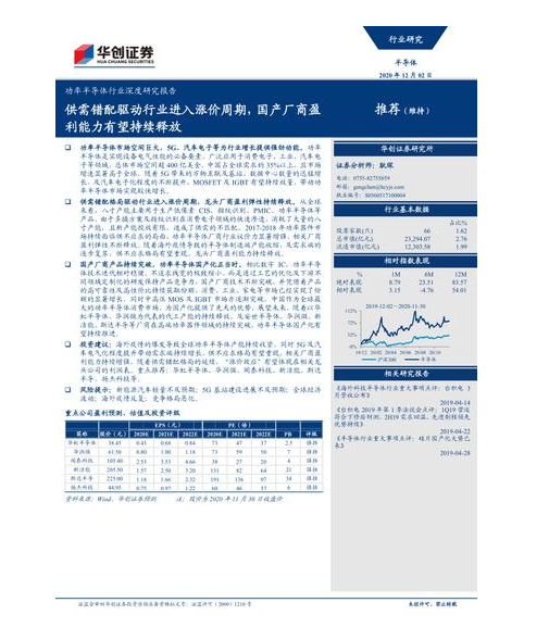 2024年功率半导体市场规模将增长至524亿美元