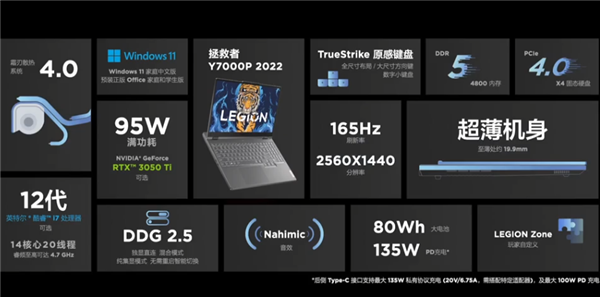 6799元起！联想拯救者Y7000P 2022发布：12代酷睿 2.5K高刷屏
