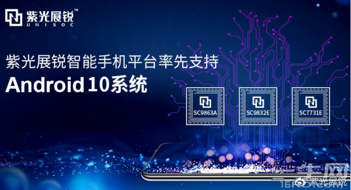 紫光展锐宣布SC9863A、SC9832E、SC7731E平台支持Android 10版本商用