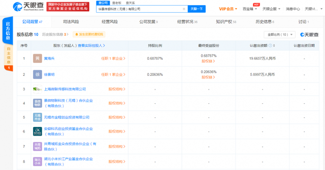 小米关联公司入股华景传感，后者为芯片研发商
