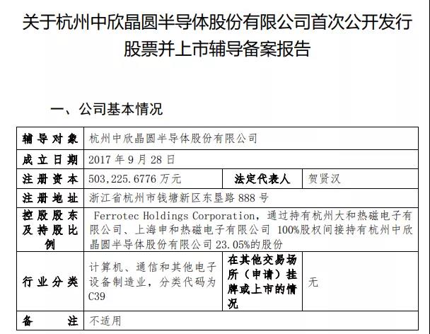开启辅导备案，中欣晶圆拟A股IPO