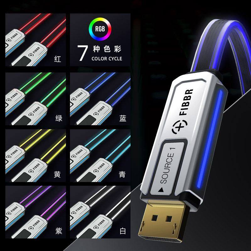 YES!RGB!FIBBR菲伯尔推出七彩灯效8K DP视频线-充电头网