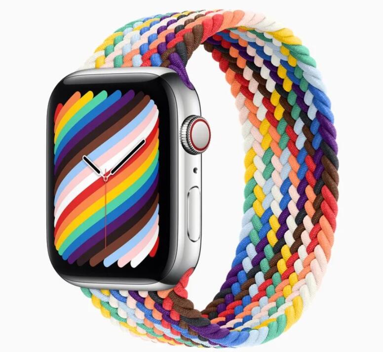 苹果宣布推出两款新的Apple Watch Pride Edition表带