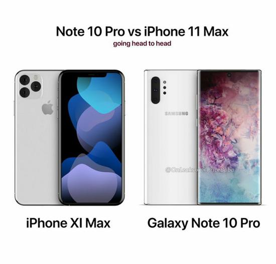 iPhone XI Max和三星Note10 Pro颜值对比