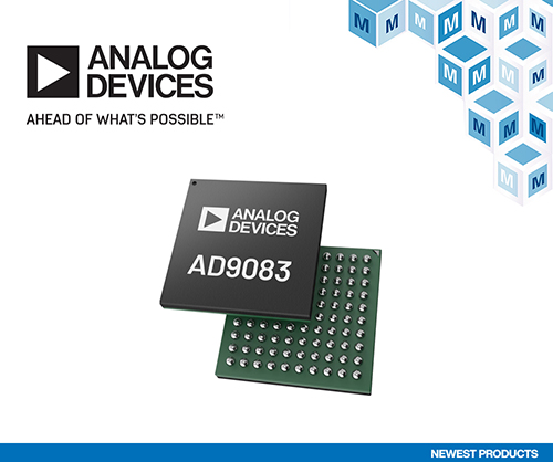 贸泽电子开售Analog Devices AD9083模数转换器 为毫米波成像和相控阵雷达应用提供低功耗解决方案