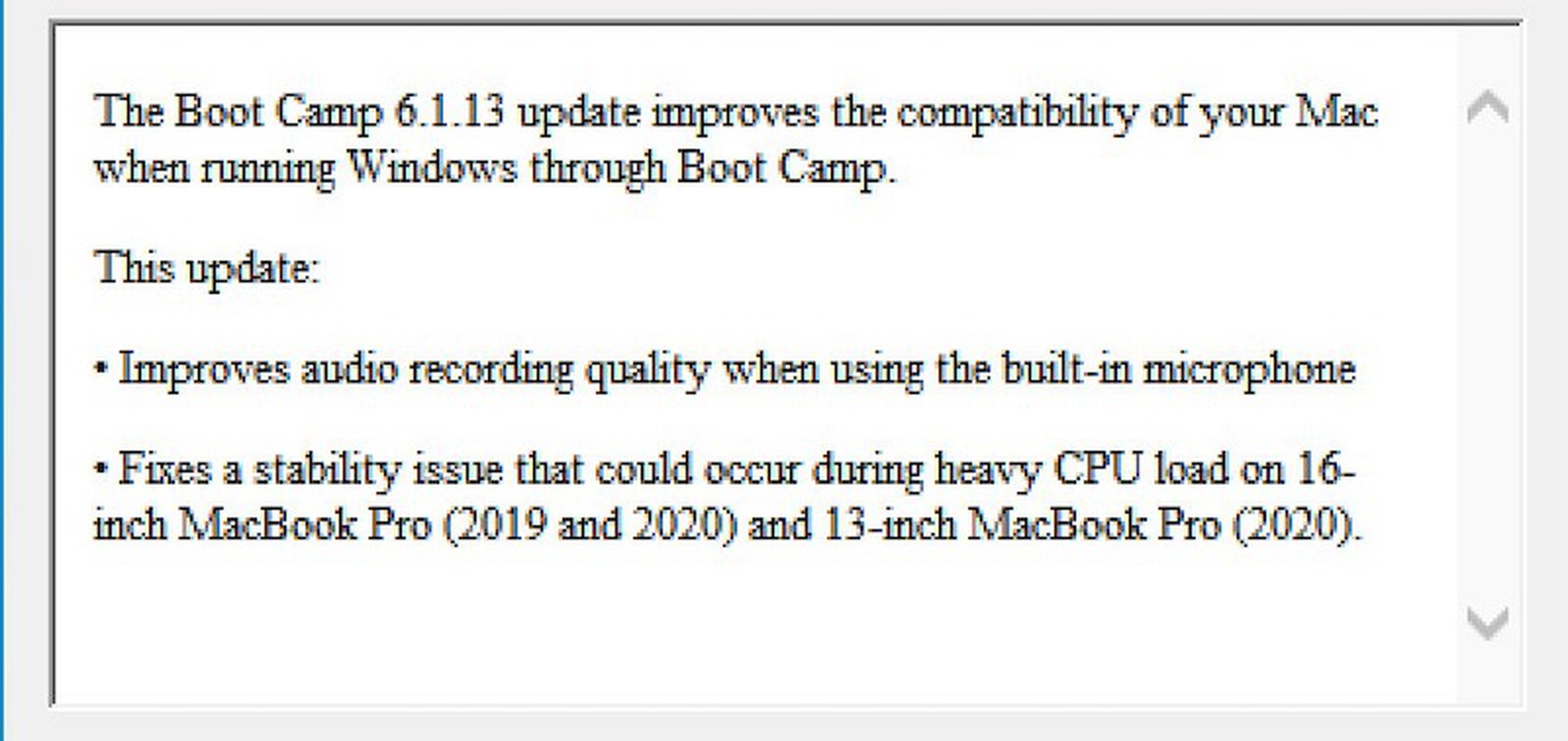 苹果Boot Camp更新未发布的16英寸新MBP