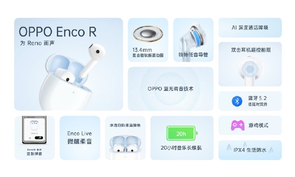 299元！OPPO Enco R真无线耳机发布：支持遥控拍照
