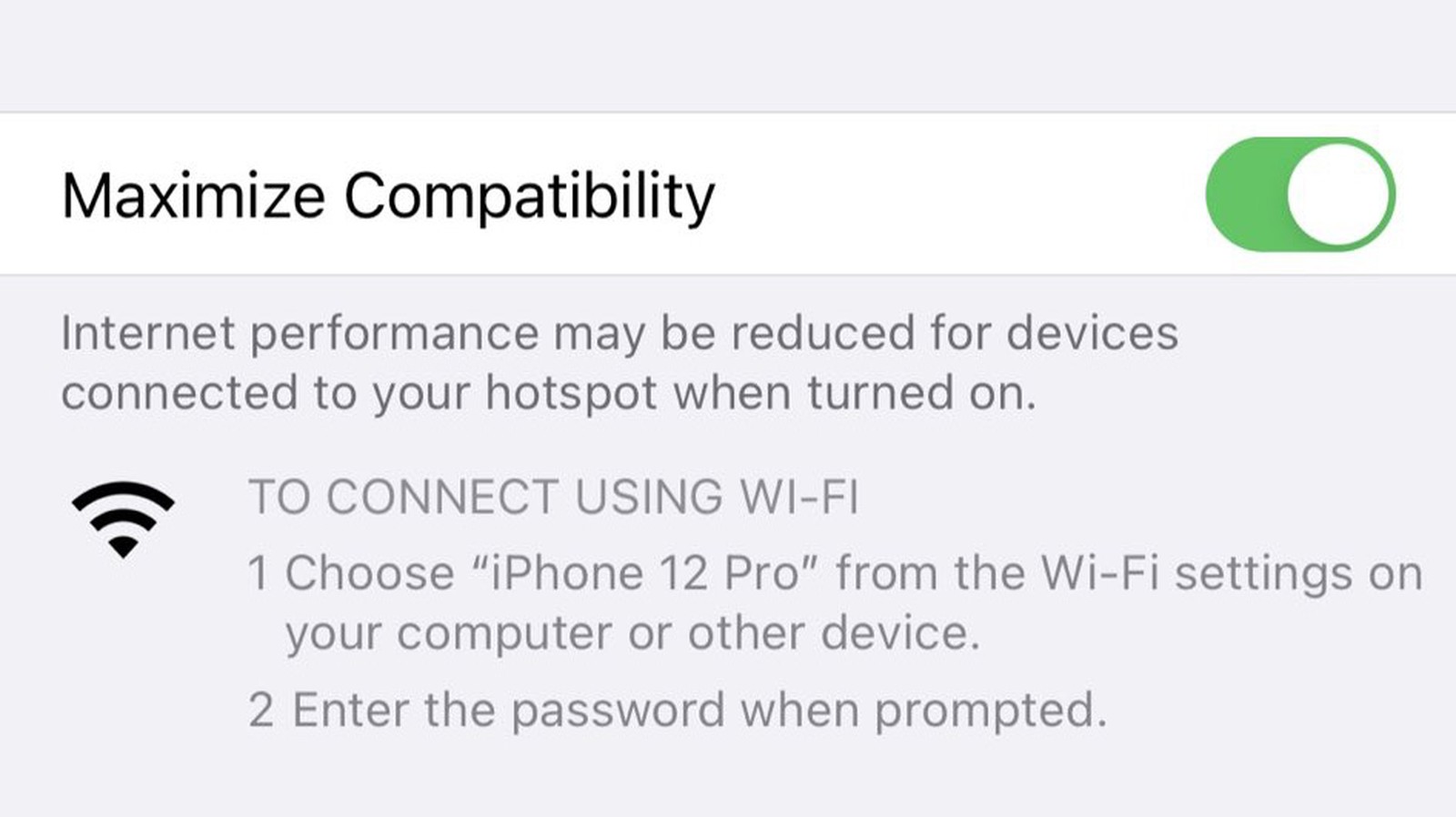 iPhone 12系列机型个人热点共享支持更快5GHz Wi-Fi