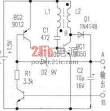 数字万用表开关电源电路(1.5V升9V)