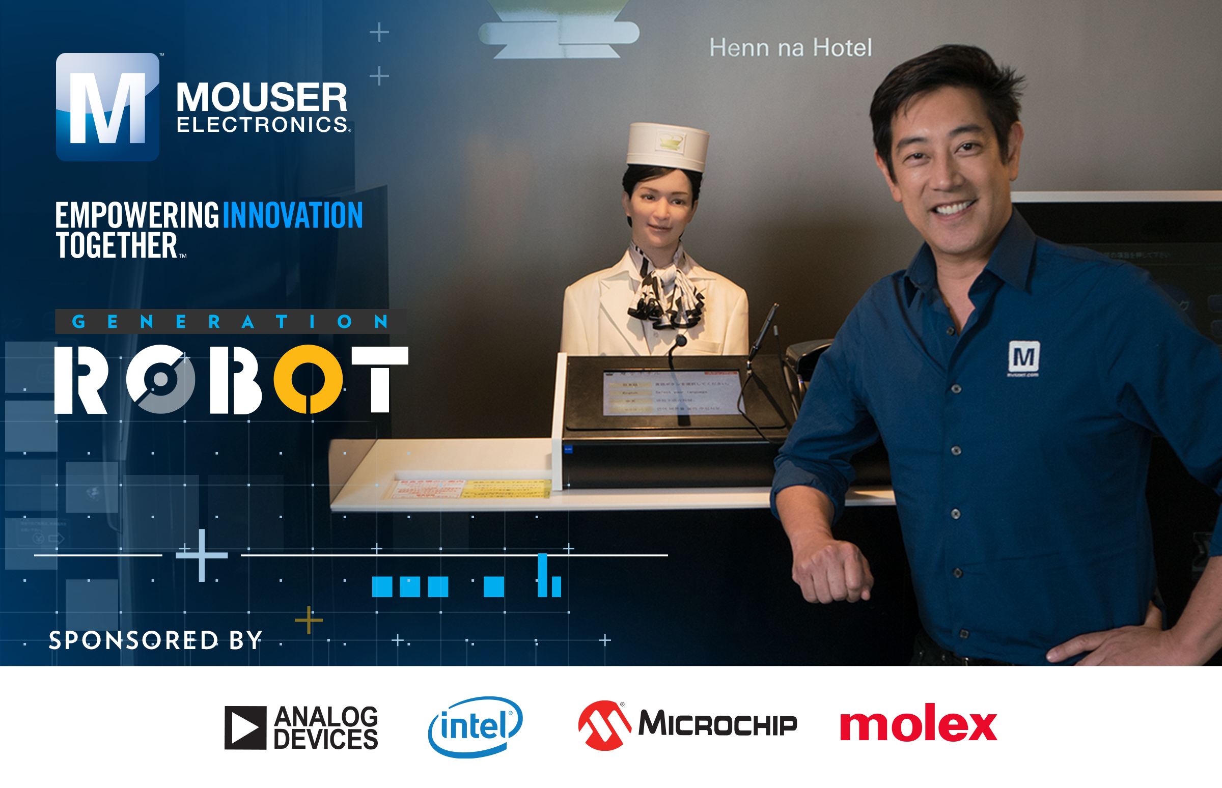 贸泽电子携手格兰特·今原拜访机器人酒店,新一集“Generation Robot