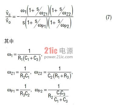 图 13:用于电压模式转换器的 III 型反馈补偿网络