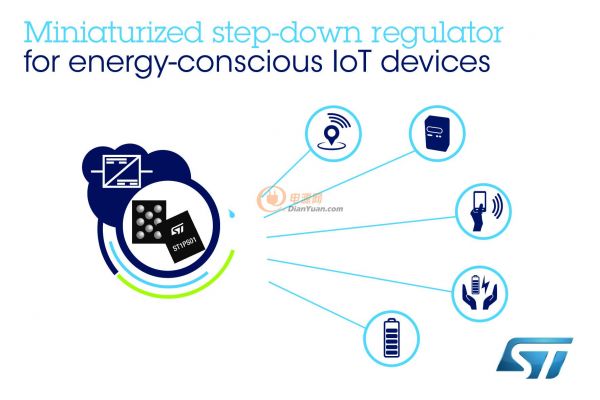 ST纳米静态电流 降压转换器为IOT设备节省电能和空间