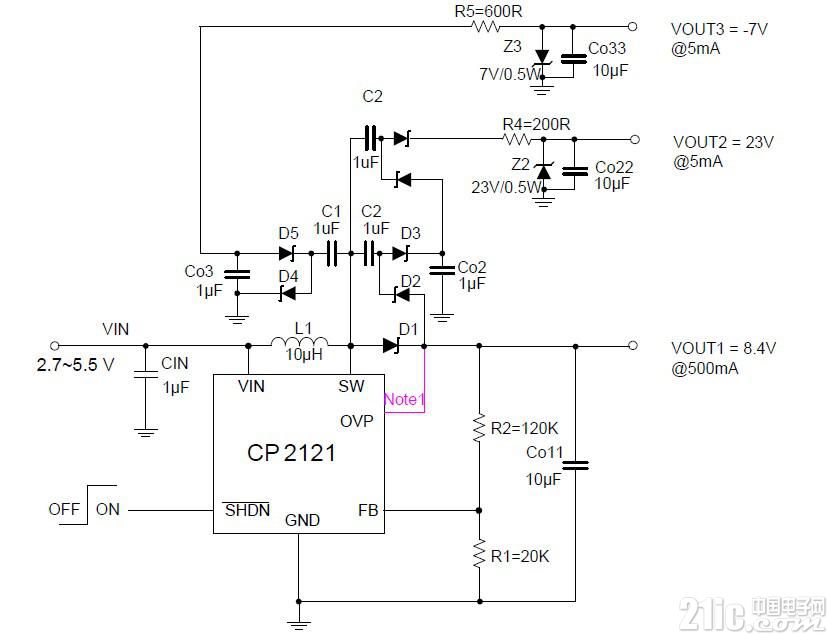 基于CP212X的TFT模组电源解决方案