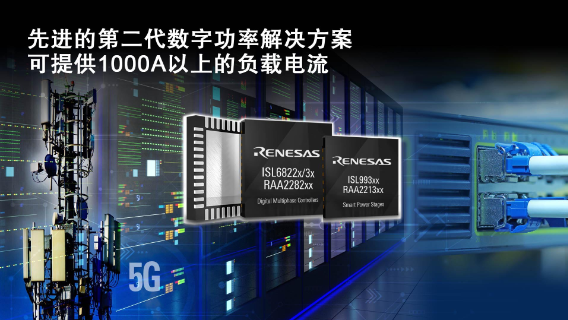 瑞萨电子推出面向物联网基础设施系统的第二代多相数字控制器和智能功率级单元模块