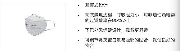 3M9001口罩。(图片来自3M中国官网)