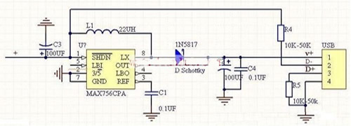 USB随身充电器电路