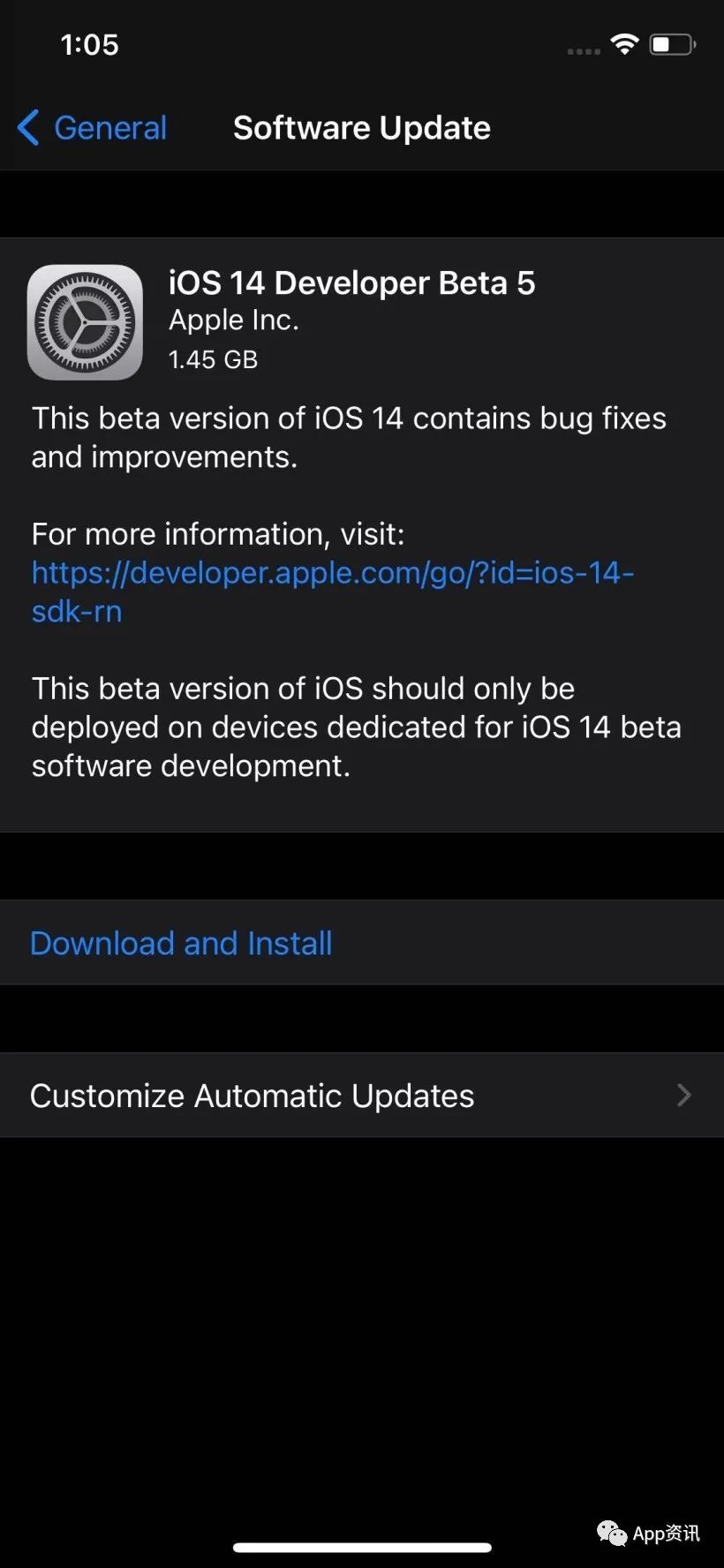 Apple 发布 iOS 与 iPadOS 14 开发者预览版 beta 5,修复「王者荣耀」闪退问题
