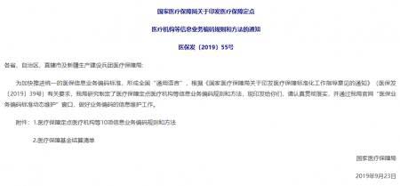 国家医疗保障局关于印发医疗保障定点医疗机构等信息业务编码规则和方法的通知