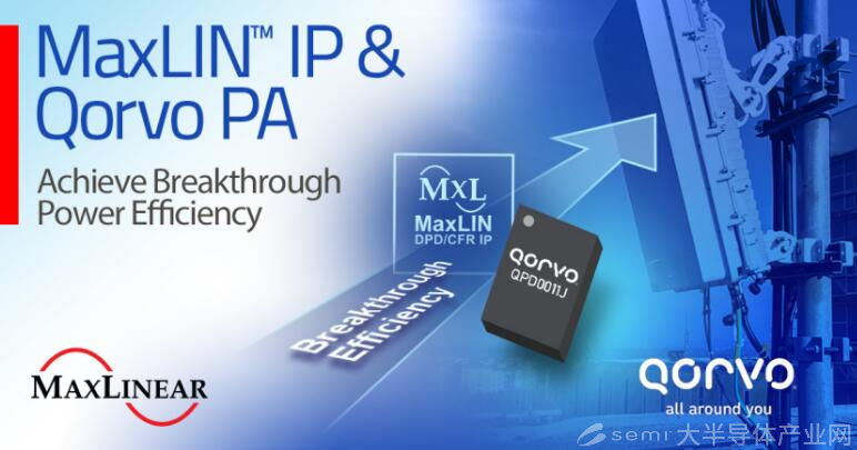 MaxLinear 与 Qorvo 合作，为大规模 MIMO 无线电解决方案提供高效功率放大器