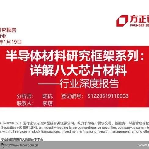 半导体材料研究框架：详解八大芯片材料