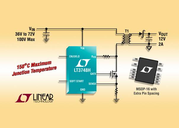 Linear推出高输入电压隔离型反激式DC/DC 控制器LT3748H