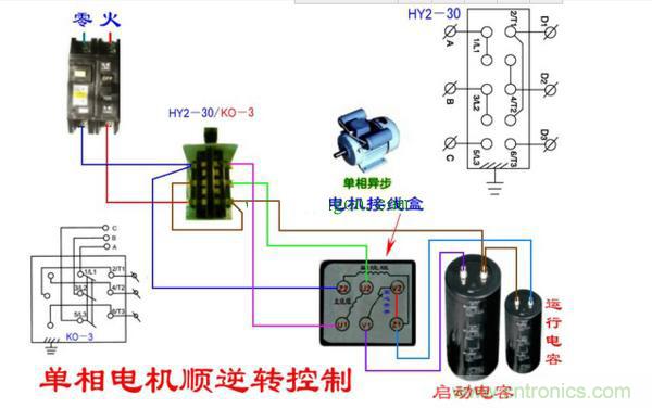 单相电动机双电容接法