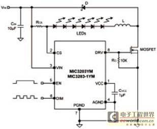 基于MIC3203 LED驱动方案