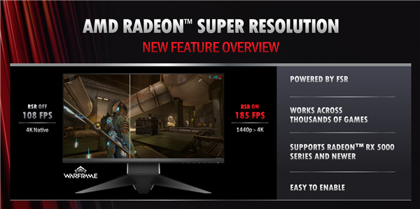 AMD RSR超分辨率技术登场：白捡3倍性能、支持几千游戏