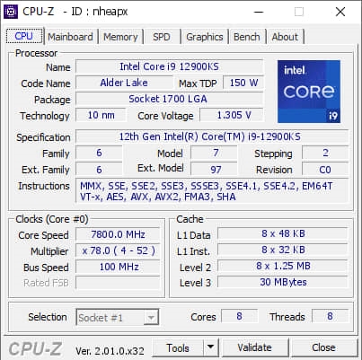 Intel i9-12900KS超频世界纪录：八核全开 冲上7.8GHz