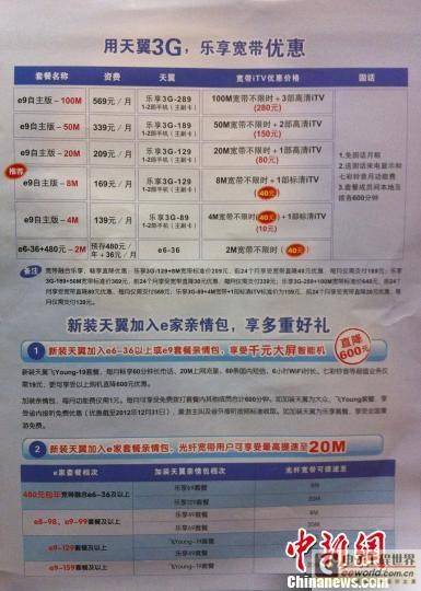 南京电信20M光纤宽带上传速度仅1M遭诟病