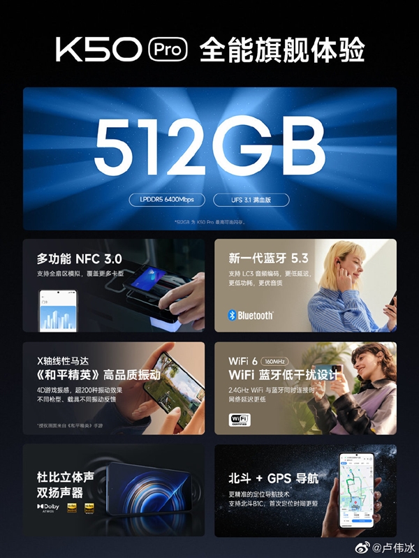 Redmi最强机皇！K50 Pro 512G顶配版明天首销：3999元