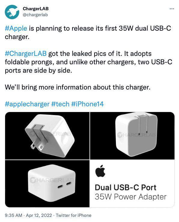 苹果发布两款35W双USB-C充电器,引爆多口充电器市场-充电头网