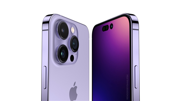 紫色iPhone14 Pro概念渲染图曝光 都YY设计:苹果感叹号屏提前感受下