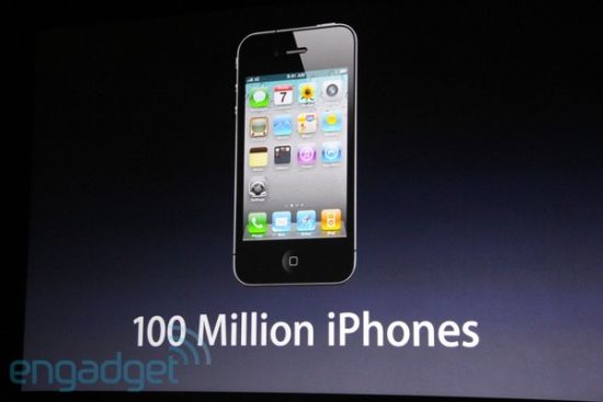 乔布斯宣布iPhone销量突破1亿部