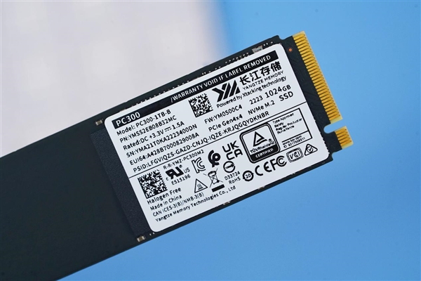 长江存储PC300 1TB版图赏:飚出3.9GB/s