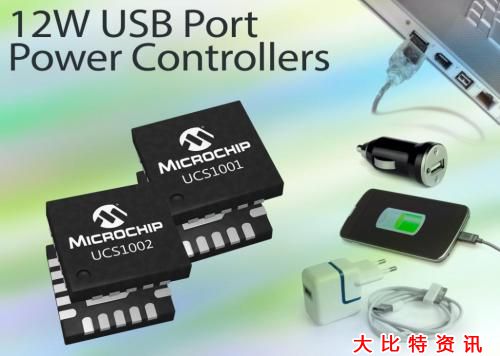 Microchip推出UCS100X:可编程USB端口电源控制器