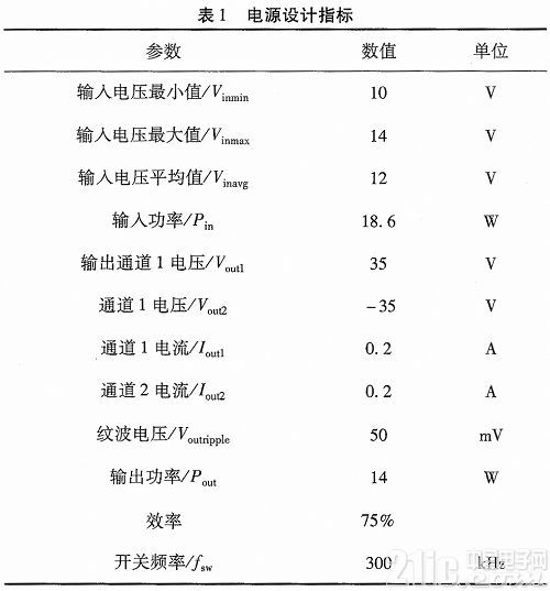 基于电池供电的双路隔离反激开关电源设计