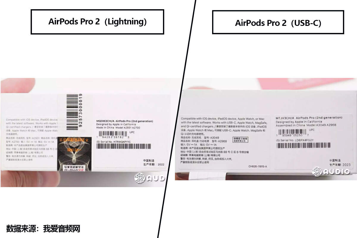 拆解对比来了，苹果AirPods Pro 2（Lightning）VS（USB-C）-我爱音频网