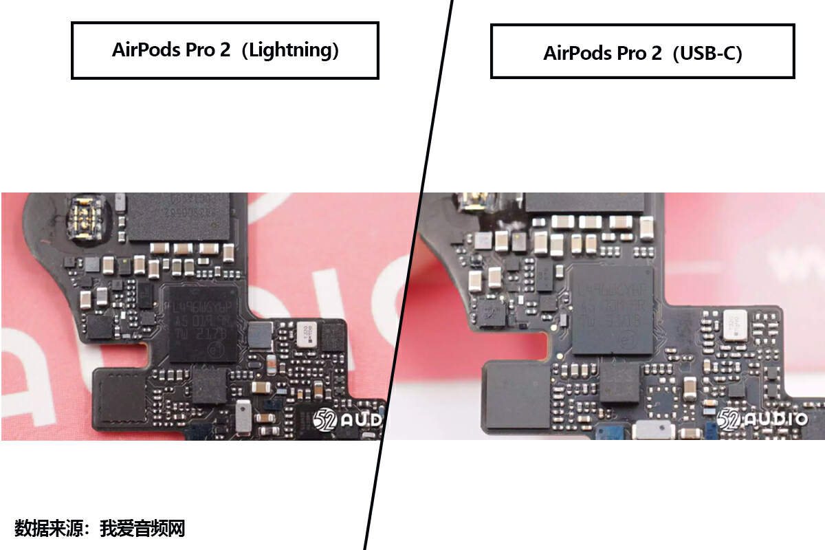 拆解对比来了，苹果AirPods Pro 2（Lightning）VS（USB-C）-我爱音频网
