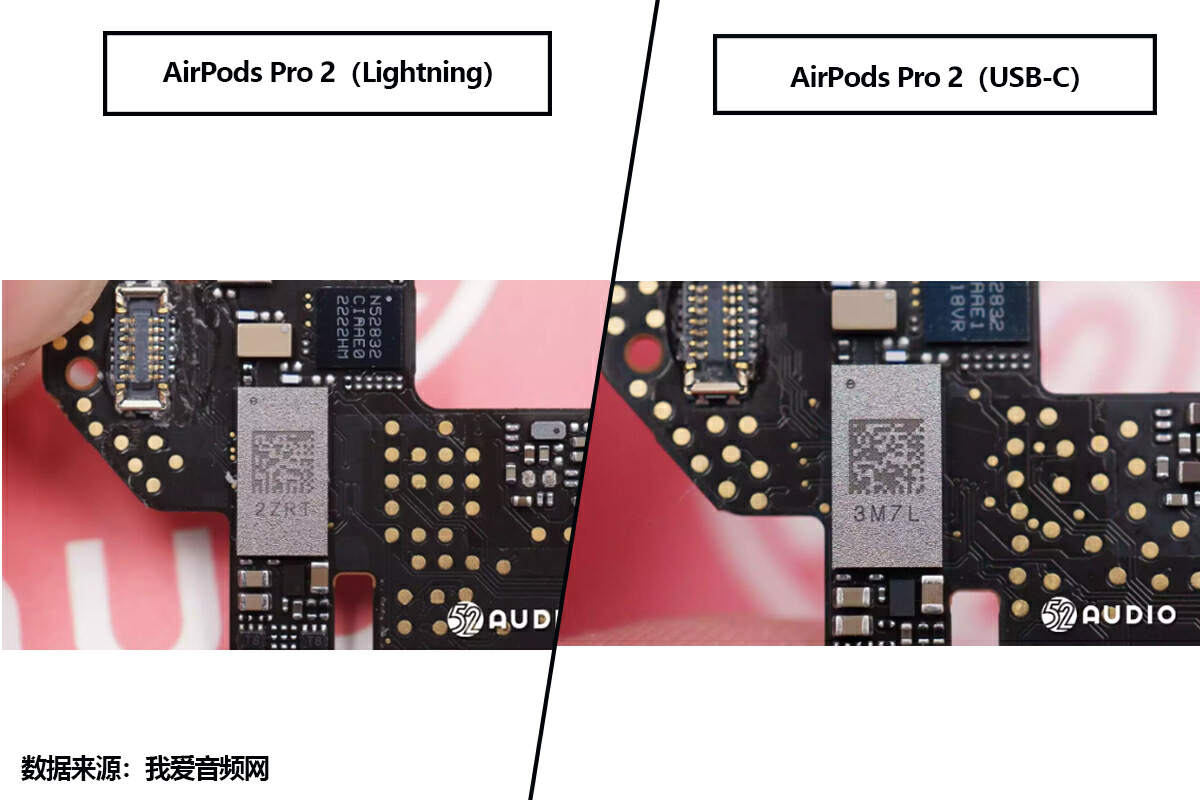 拆解对比来了，苹果AirPods Pro 2（Lightning）VS（USB-C）-我爱音频网