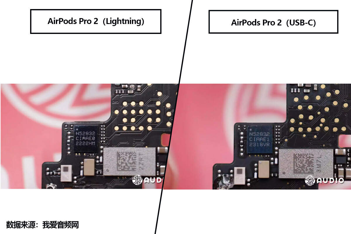 拆解对比来了，苹果AirPods Pro 2（Lightning）VS（USB-C）-我爱音频网
