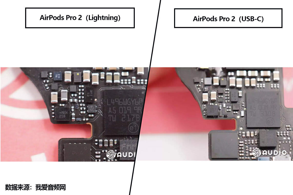 拆解对比来了，苹果AirPods Pro 2（Lightning）VS（USB-C）-我爱音频网
