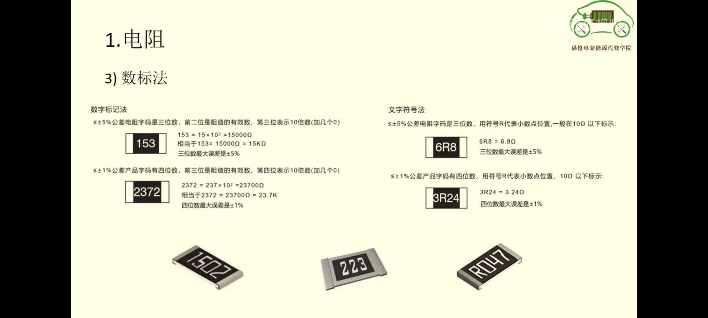 电阻在新能源汽车电子元件中的应用