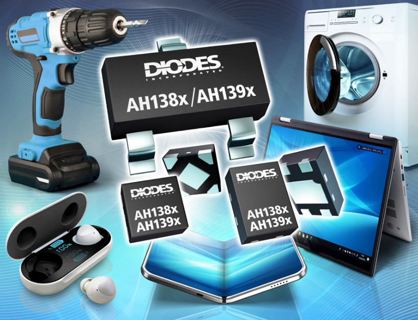 Diodes 公司的微功率、推挽式、单极霍尔开关节省电池供电应用的电路板空间