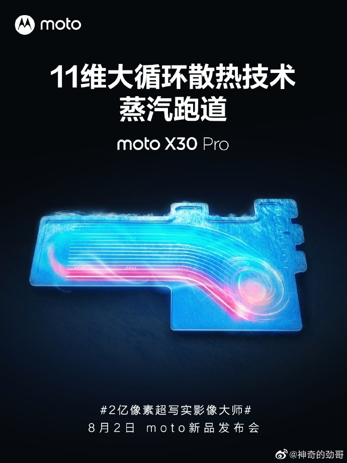 moto X30 Pro 预热蒸汽跑道散热技术,号称比小米 12S Ultra 的叶脉更强 图形用户界面
低可信度描述已自动生成