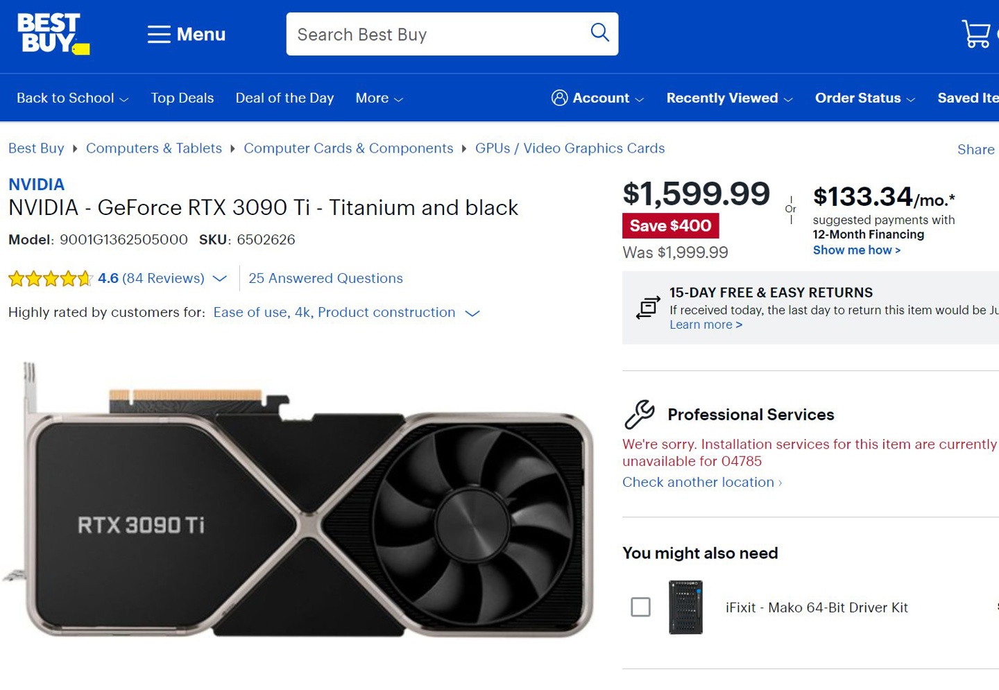 RTX 4090 将至，英伟达 RTX 3090 Ti 公版降价 400 美元