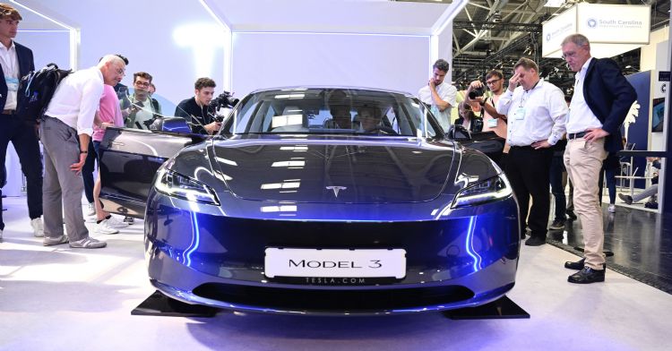 2023年前7个月Tesla在西欧销售约9.37万辆国内制电动车。法新社